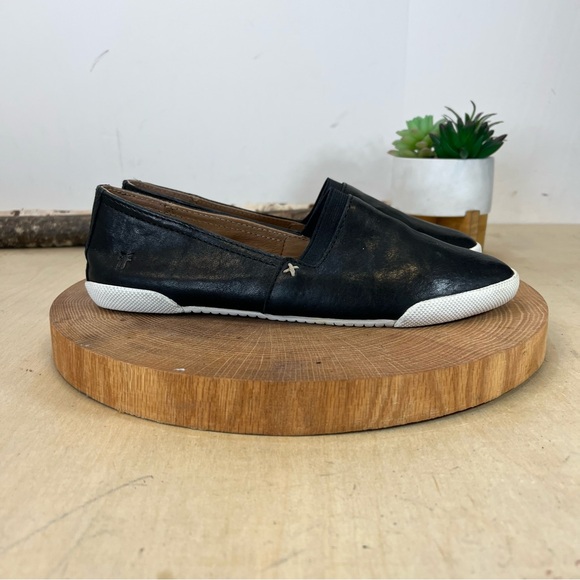 Frye | Melanie Black leather Slip-On Flats Size 7 - Picture 5 of 15